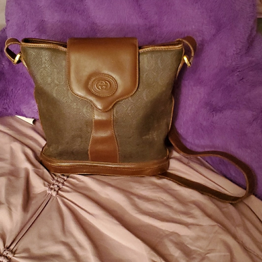 GUCCI Vintage Brown Crossbody Monogram